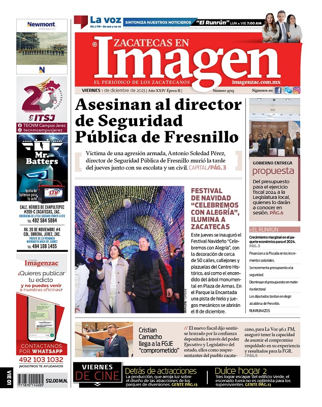 Imagen Zacatecas edición del 01 de diciembre de 2023