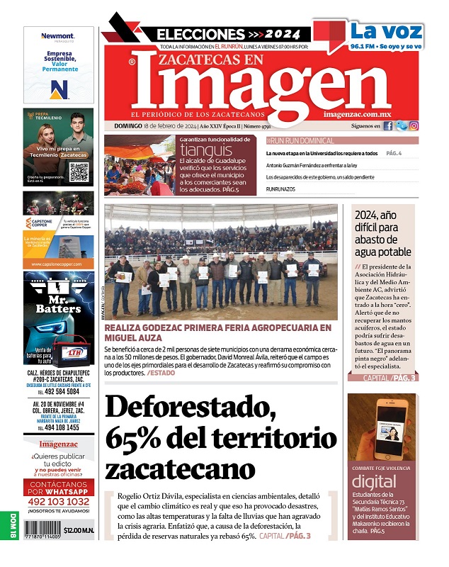 Imagen Zacatecas edición del 18 de febrero de 2024