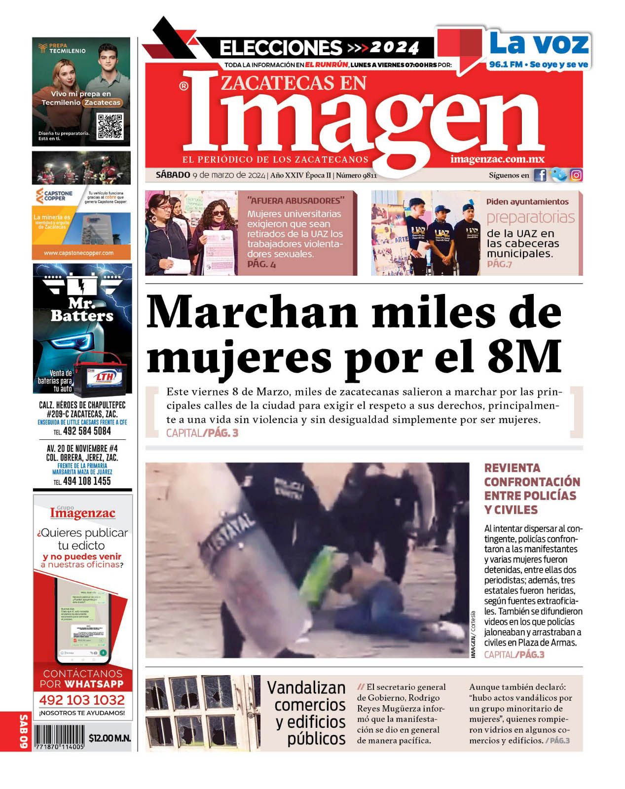 Imagen Zacatecas edición del 09 de marzo de 2024