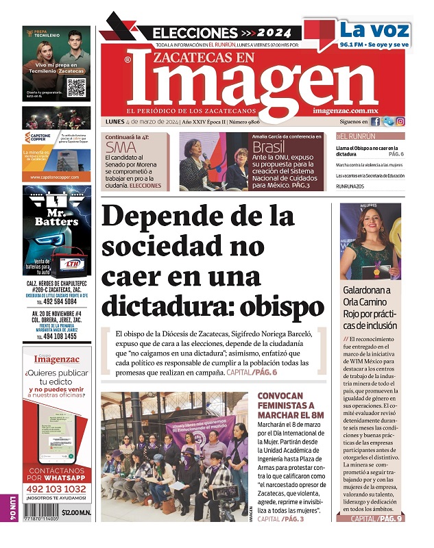 Imagen Zacatecas edición del 04 de marzo de 2024