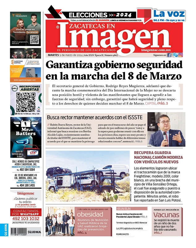 Imagen Zacatecas edición del 05 de marzo de 2024