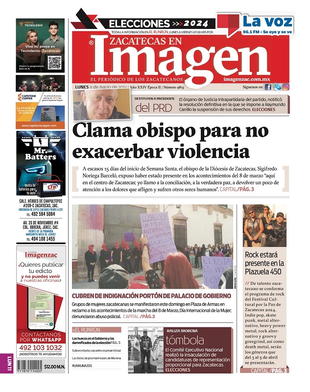 Imagen Zacatecas edición del 11 de marzo de 2024