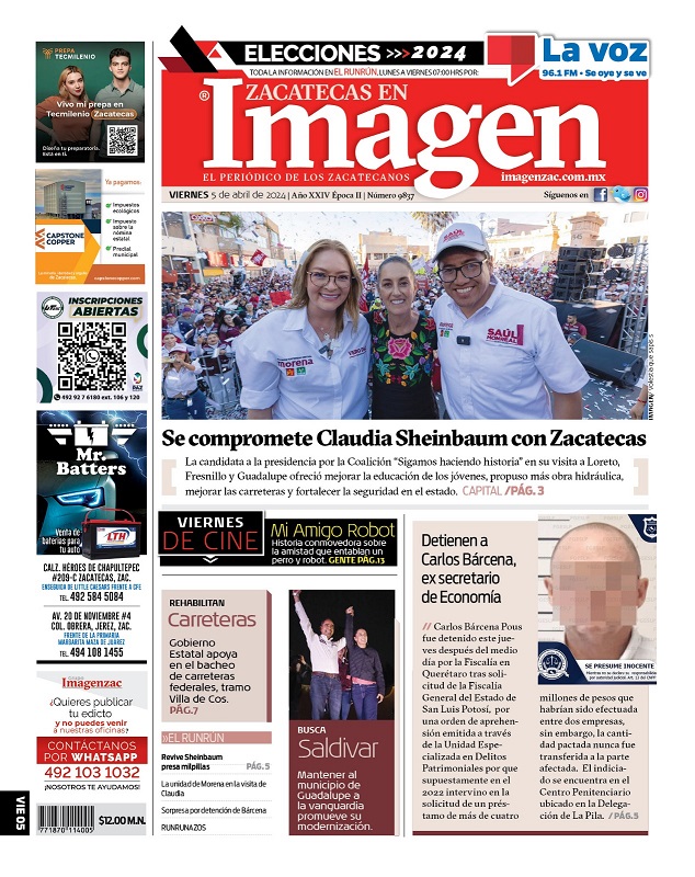 Imagen Zacatecas edición del 05 de abril de 2024