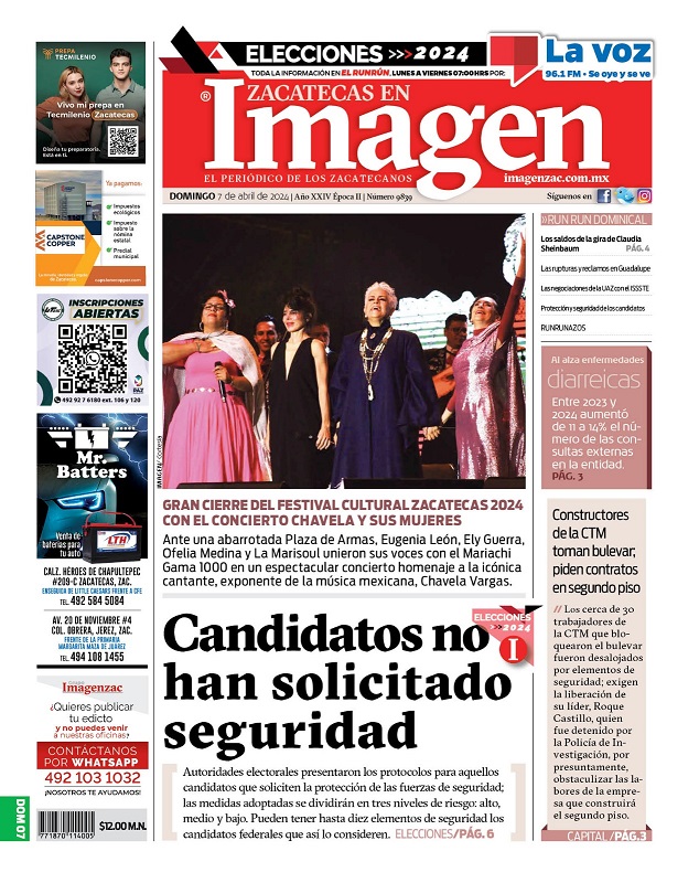 Imagen Zacatecas edición del 07 de abril de 2024